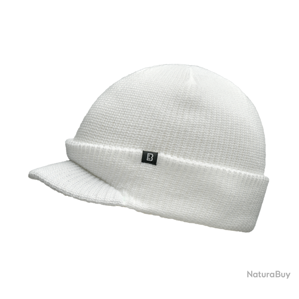Bonnet � visi�re Brandit Shield en maille �paisse - Blanc
