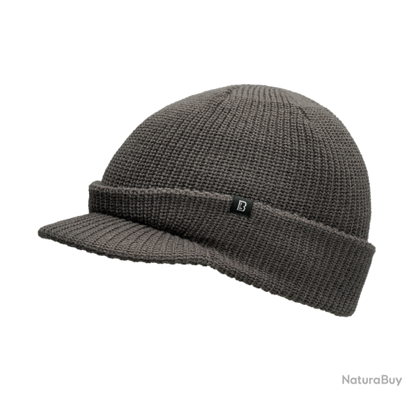 Bonnet � visi�re Brandit Shield en maille �paisse - Anthracite