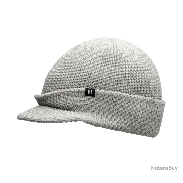 Bonnet � visi�re Brandit Shield en maille �paisse - Gris chin�