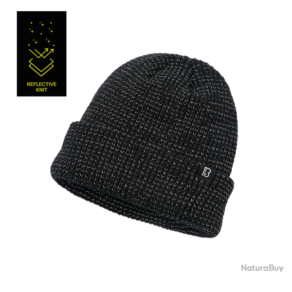 Bonnet Brandit Reflection en maille � fil r�fl�chissant - Noir