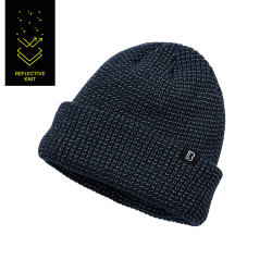 Bonnet Brandit Reflection en maille &agrave; fil r&eacute;fl&eacute;chissant - Bleu Marine