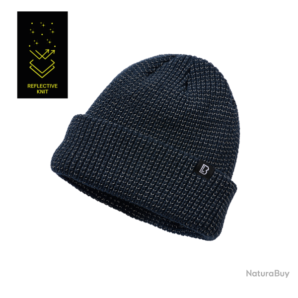 Bonnet Brandit Reflection en maille � fil r�fl�chissant - Bleu Marine
