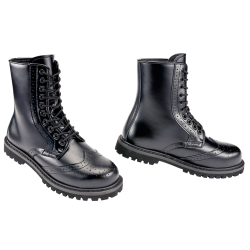 Bottes Brandit Budapester Phantom 10 oeillets cuir perfor&eacute; - Noir / 43 EU / 9 US
