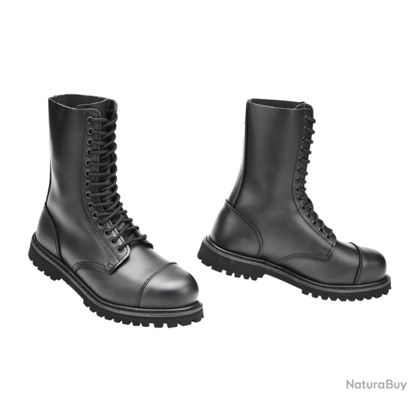 Bottes Brandit Phantom 14 oeillets cuir tige montante - Noir / 44 EU / 10 US