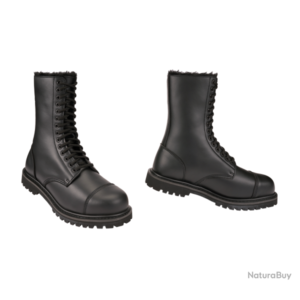 Bottes Brandit Phantom Fur Liner 14 oeillets cuir - Noir / 43 EU / 9 US