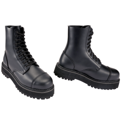 Bottes Brandit Plateau Phantom 10 oeillets cuir - Noir / 46 EU / 12 US