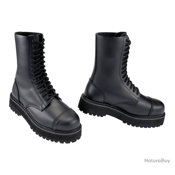 Bottes Brandit Plateau Phantom 14 oeillets cuir - Noir / 46 EU / 12 US
