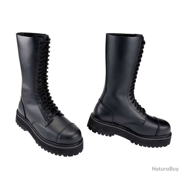 Bottes Brandit Plateau Phantom 20 oeillets cuir - Noir / 44 EU / 10 US