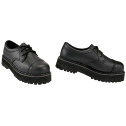 Bottines Brandit Plateau Phantom 3 oeillets cuir - Noir / 39 EU / 5 US