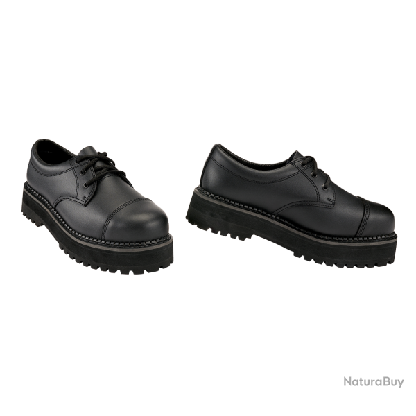 Bottines Brandit Plateau Phantom 3 oeillets cuir - Noir / 47 EU / 13 US