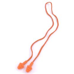 Bouchons d'oreilles r&eacute;utilisables OPEX avec cordon de 60 cm - Orange