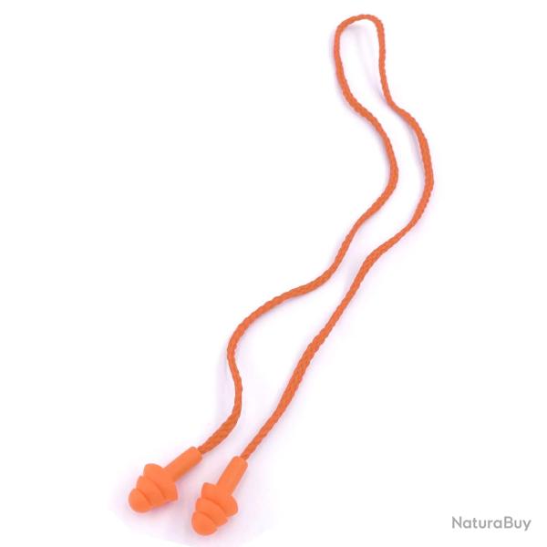 Bouchons d'oreilles r�utilisables OPEX avec cordon de 60 cm - Orange