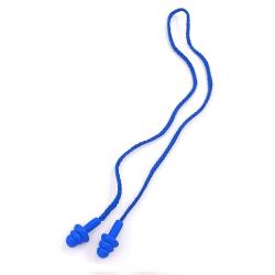 Bouchons d'oreilles r&eacute;utilisables OPEX avec cordon de 60 cm - Bleu roi