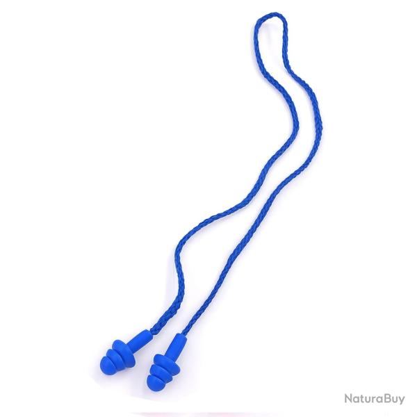 Bouchons d'oreilles r�utilisables OPEX avec cordon de 60 cm - Bleu roi