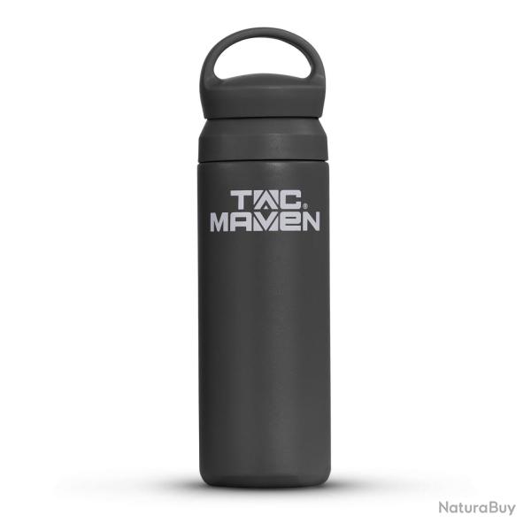 Bouteille isotherme Tac Maven 500 ml en acier inoxydable - Noir
