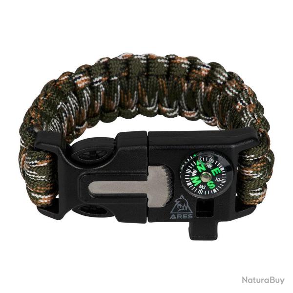 Bracelet de survie en paracorde Ares avec sifflet boussole - CCE / M