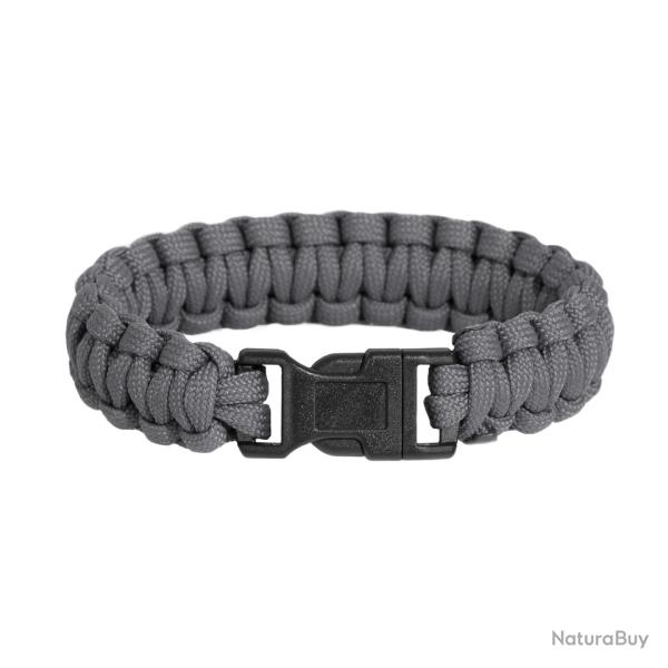 Bracelet de survie Pentagon Pselion en paracord 7 brins 4,8 m - Gris loup / 22 cm