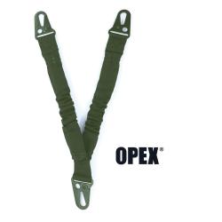 Bretelle de combat 3 points nylon 37,5 mm &agrave; boucles m&eacute;tal - Vert