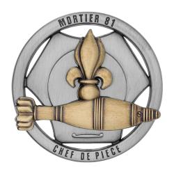 Brevet de chef de pi&egrave;ce mortier de 81 mm Boussemart en zamac - Autre