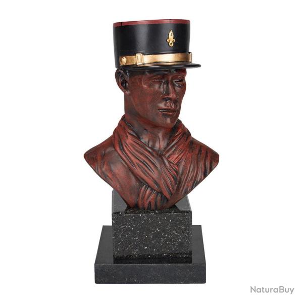 Buste de l�gionnaire Ares k�pi noir r�sine imitation bois - Noir