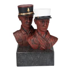 Buste double L&eacute;gion &eacute;trang&egrave;re Ares k&eacute;pi blanc et k&eacute;pi noir - Blanc