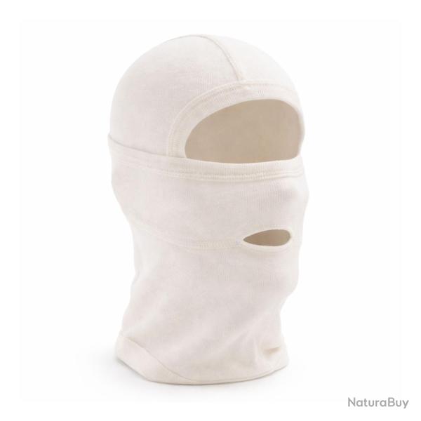 Cagoule Artica Trek en 100% laine M�rinos 200 g/m� maille c�te - Blanc