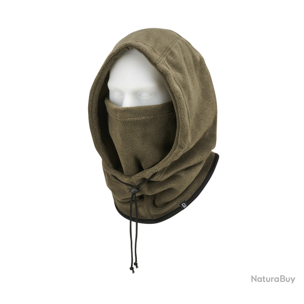 Cagoule polaire Brandit Arctic � capuche cordon de serrage - Vert olive