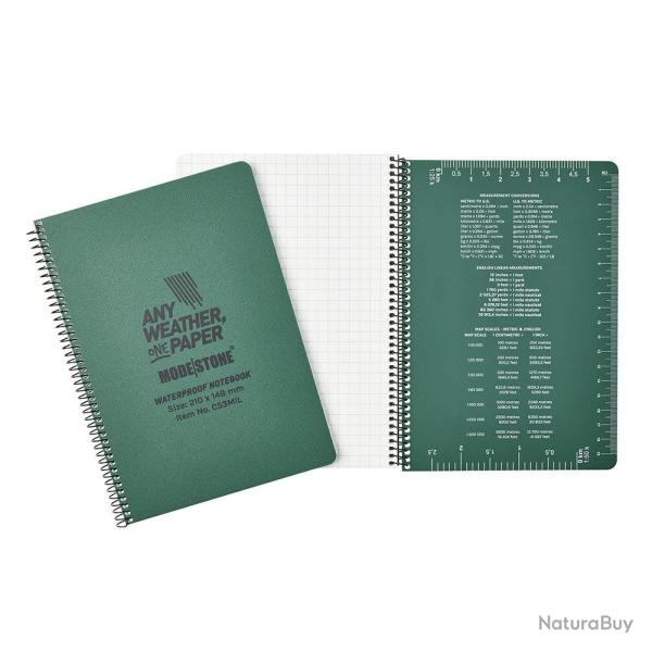 Carnet Modestone tout-temps militaire format A5 100 pages - Vert Olive