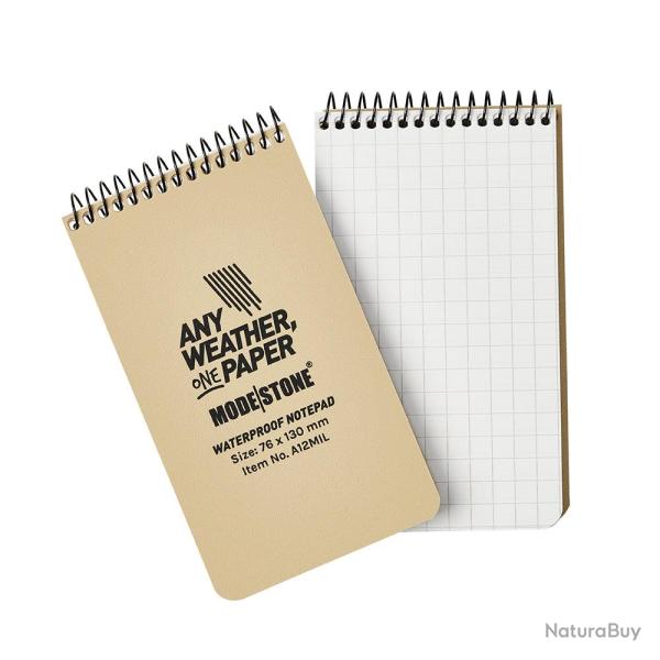 Carnet Modestone tout-temps militaire format de poche - Tan