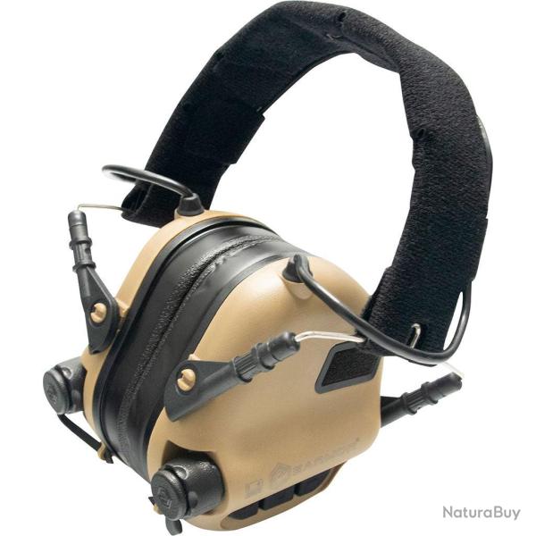 Casque anti-bruit �lectronique Ares M31 Plus limitation 82 dB - Coyote