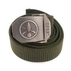Ceinture OPEX &agrave; boucle acier grav&eacute;e Infanterie sangle nylon - Vert