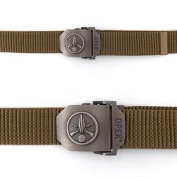 Ceinture OPEX &agrave; boucle acier grav&eacute;e Infanterie sangle nylon - Coyote