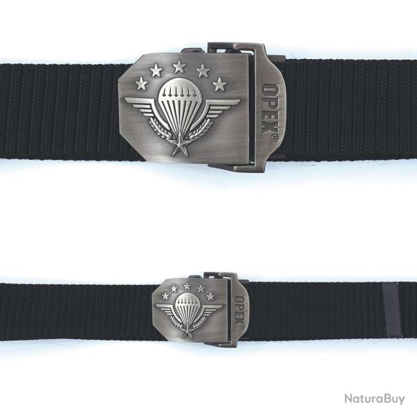 Ceinture OPEX � boucle acier grav�e Parachutistes sangle 100 % - Noir