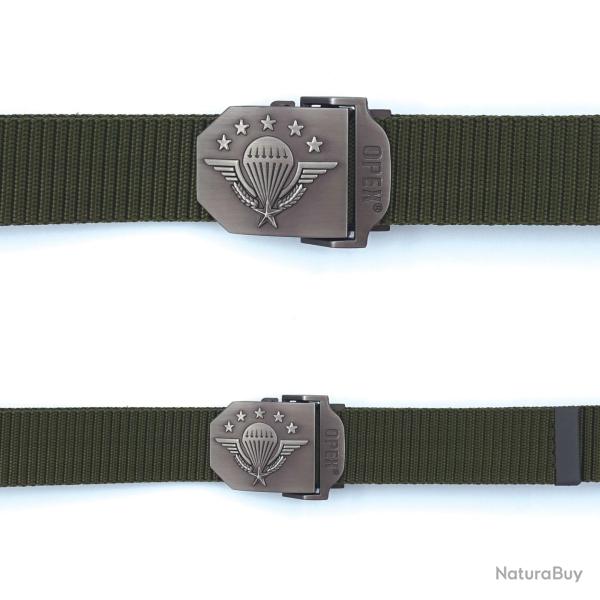 Ceinture OPEX � boucle acier grav�e Parachutistes sangle 100 % - Vert