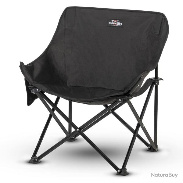Chaise de campement pliante Tac Maven en acier et polyester - Noir