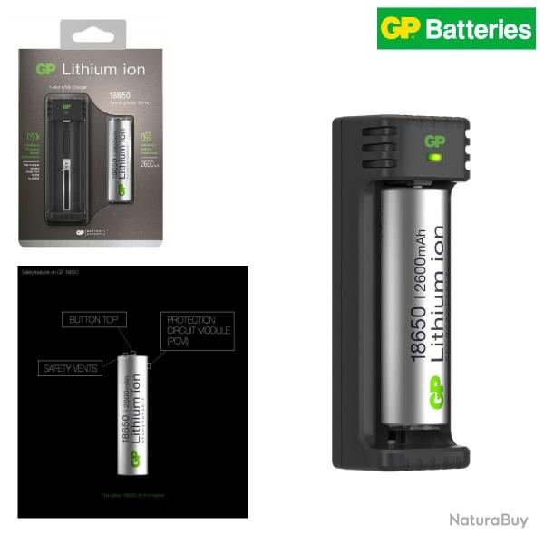 Chargeur d'accus USB un emplacement lithium-ion - Autre