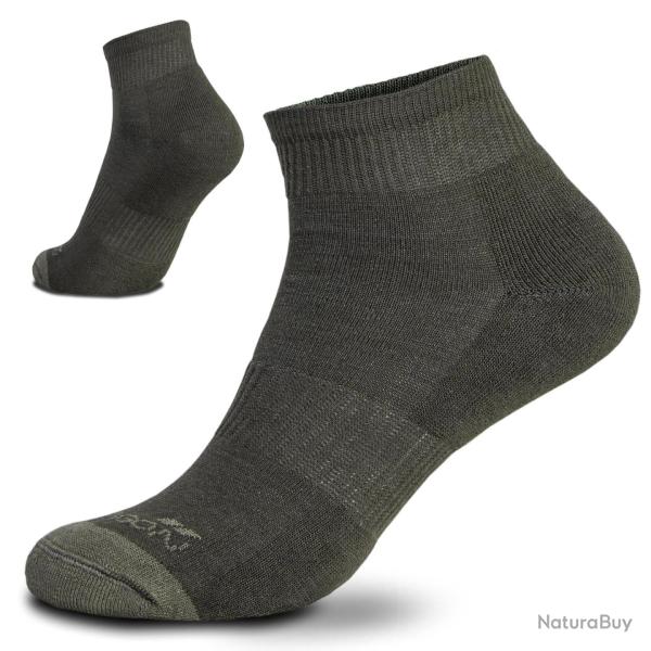 Chaussettes basses Pentagon Low Cut coton biologique peign� - Vert olive / 45-47