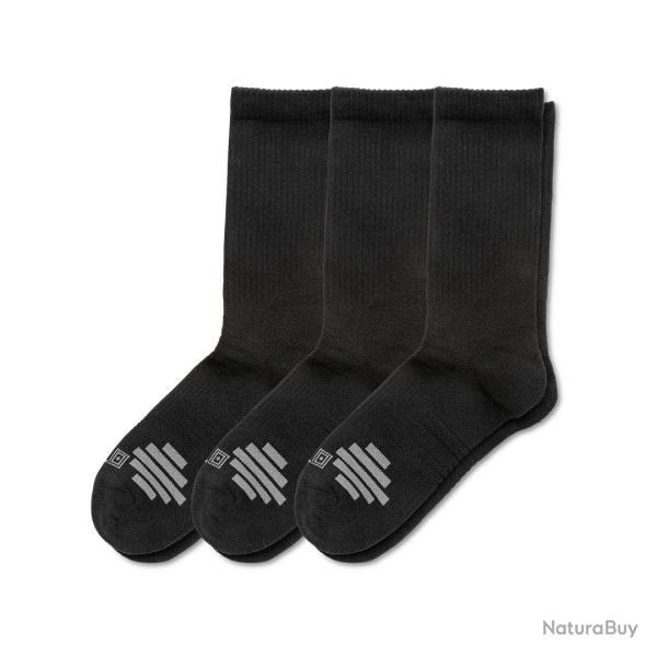 Chaussettes Duty Ready Plus Crew 5.11 Tactical soutien vo�te, lot de 3 - Noir / S