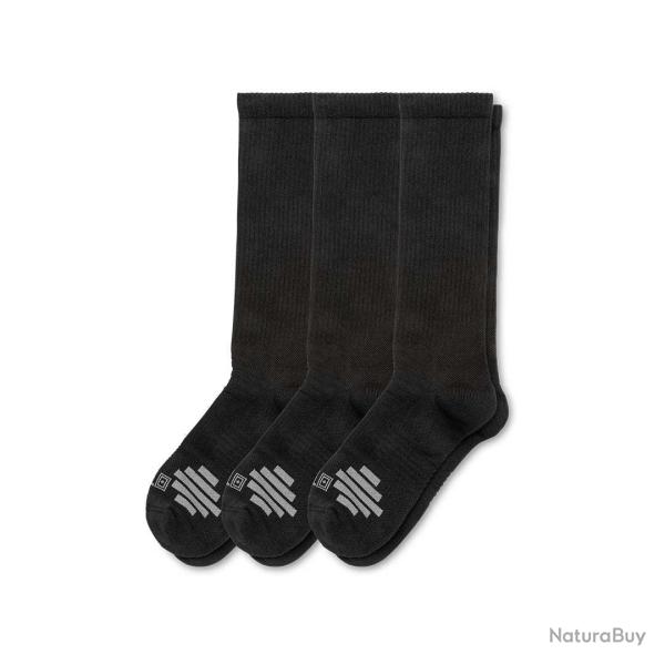 Chaussettes Duty Ready Plus OTC 5.11 Tactical hautes revers NO, lot de 3 - Noir / S