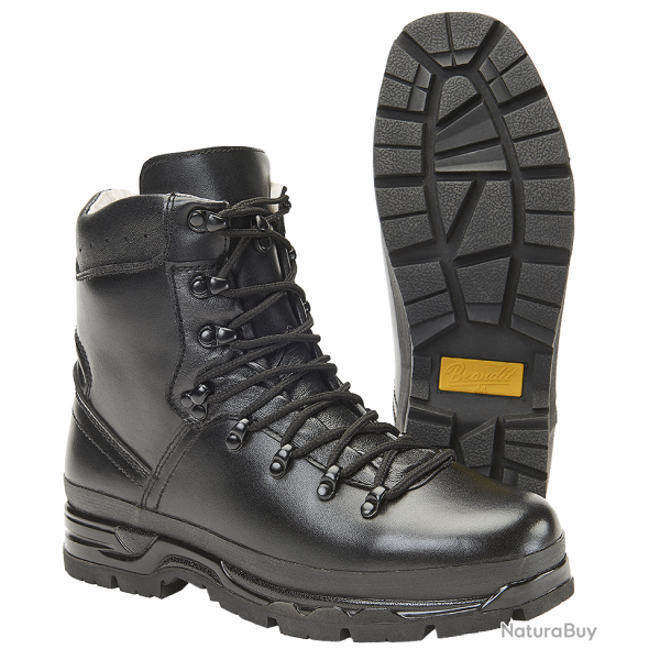 Chaussures de montagne Brandit BW cuir 8 oeillets pare-pierres - Noir / 39 EU