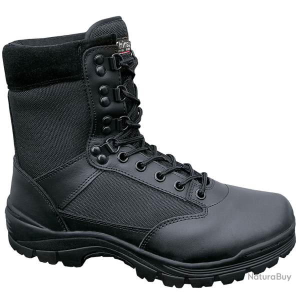 Chaussures tactiques Brandit 9 oeillets cuir et nylon isolation - Noir / 39 EU