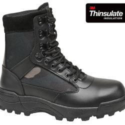 Chaussures tactiques Brandit 9 oeillets cuir et nylon isolation - Dark Camo / 46 EU