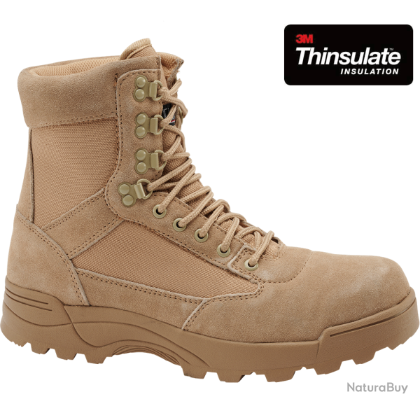 Chaussures tactiques Brandit 9 oeillets cuir et nylon isolation - Camel / 44 EU