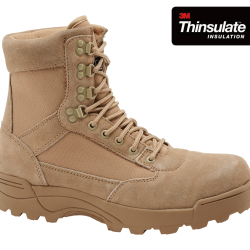 Chaussures tactiques Brandit 9 oeillets cuir et nylon isolation - Camel / 47 EU