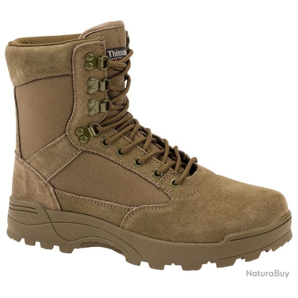 Chaussures tactiques Brandit 9 oeillets cuir et nylon isolation - Vert olive / 39 EU