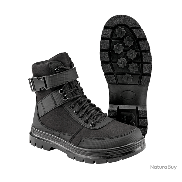 Chaussures tactiques Brandit Buckle 8 oeillets microfibre - Noir / 47 EU