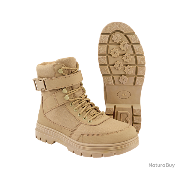 Chaussures tactiques Brandit Buckle 8 oeillets microfibre - Camel / 45 EU