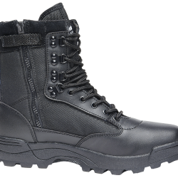 Chaussures tactiques Brandit cuir et nylon glissi&egrave;re lat&eacute;rale - Noir / 46 EU
