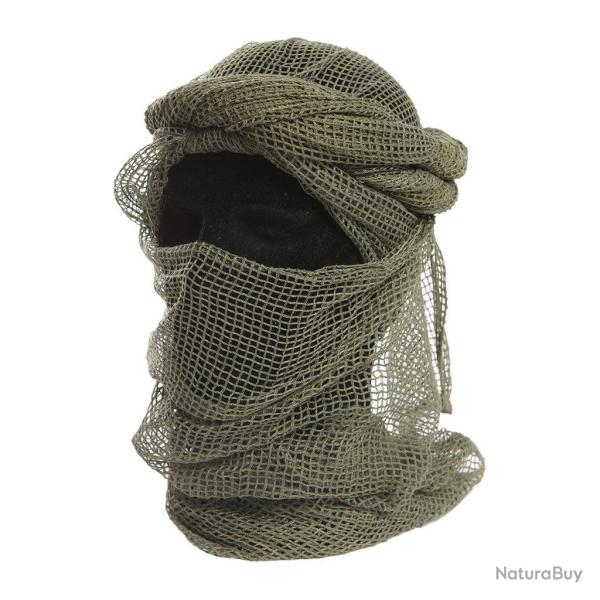 Ch�che filet Ares en r�sille polycoton, foulard et filet - Kaki