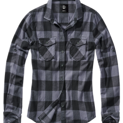 Chemise Brandit Amy coupe femme en flanelle de coton - Noir / Gris / M
